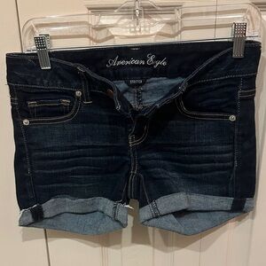 American Eagle Dark Indigo Stretch Jean Shorts